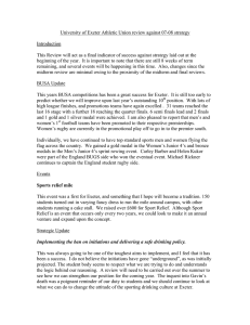 University of Exeter Athletic Union review against 07-08 strategy  Introduction