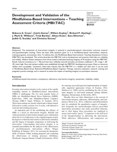 Development and Validation of the Mindfulness-Based Interventions – Teaching Article 490790