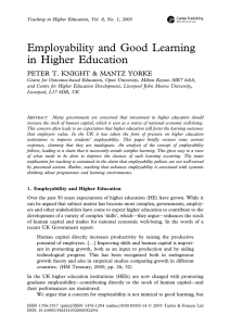 Employability and Good Learning in Higher Education