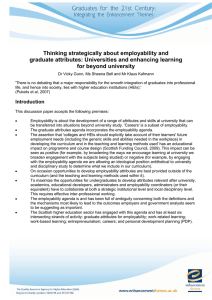 Thinking strategically about employability and graduate attributes: Universities and enhancing learning