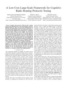A Low-Cost Large-Scale Framework for Cognitive Radio Routing Protocols Testing