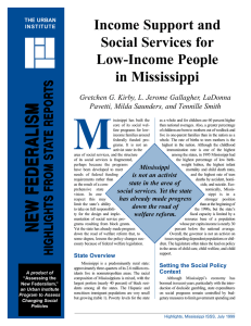 Income Support and Social Services for Low-Income People in Mississippi