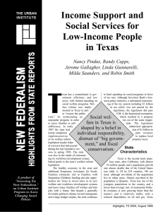 T Income Support and Social Services for Low-Income People