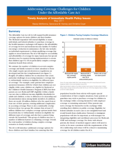 Addressing Coverage Challenges for Children Under the Affordable Care Act Summary