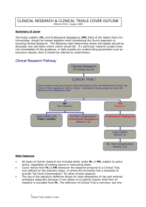 CLINICAL RESEARCH &amp; CLINICAL TRIALS COVER OUTLINE