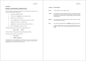 Context 1 :  Grip Strength INTERVAL ESTIMATION for NORMAL DATA Biostatistics