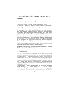 Analyzing Irish suicide rates with mixture models Nick Sofroniou , Jochen Einbeck