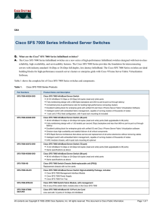 Cisco SFS 7000 Series Infiniband Server Switches Q. A.