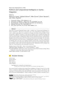 Artificial and Computational Intelligence in Games: Integration Simon M. Lucas , Michael Mateas