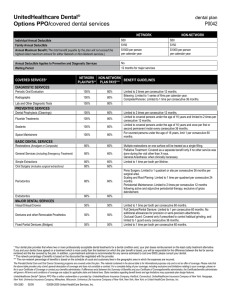 UnitedHealthcare Dental Options PPO/ P0042 dental plan