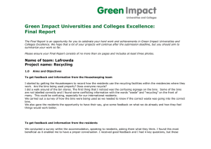 Green Impact Universities and Colleges Excellence: Final Report