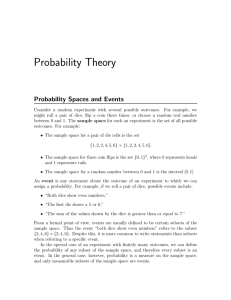 Probability Theory Probability Spaces and Events