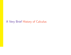 A Very Brief History of Calculus