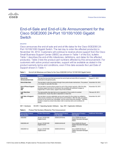 End-of-Sale and End-of-Life Announcement for the Cisco SGE2000 24-Port 10/100/1000 Gigabit Switch
