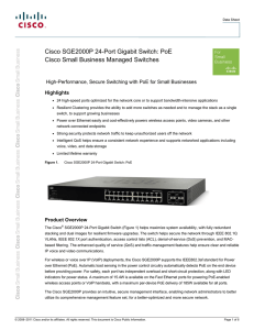 Cisco SGE2000P 24-Port Gigabit Switch: PoE Cisco Small Business Managed Switches Highlights