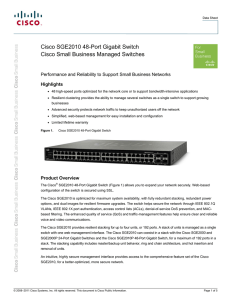 Cisco SGE2010 48-Port Gigabit Switch Cisco Small Business Managed Switches Highlights