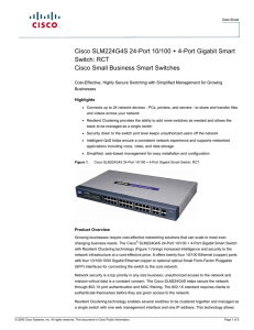 Cisco SLM224G4S 24-Port 10/100 + 4-Port Gigabit Smart Switch: RCT