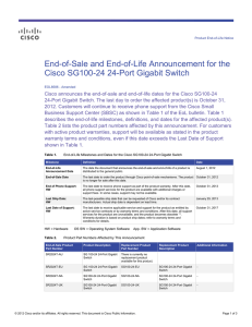 End-of-Sale and End-of-Life Announcement for the Cisco SG100-24 24-Port Gigabit Switch