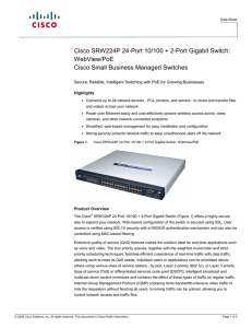 Cisco SRW224P 24-Port 10/100 + 2-Port Gigabit Switch: WebView/PoE
