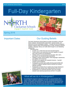 Full-Day Kindergarten Our Guiding Beliefs Important Dates 6