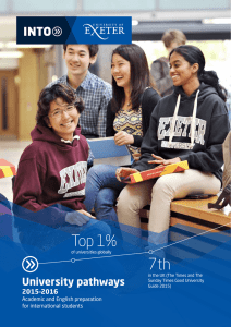 Top 1% 7th University pathways 2015–2016
