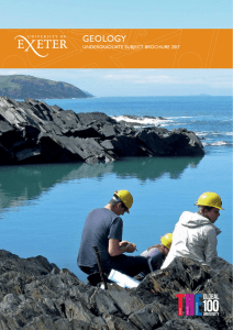 GEOLOGY  UNDERGRADUATE SUBJECT BROCHURE 2017 1