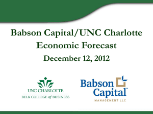 Babson Capital/UNC Charlotte Economic Forecast December 12, 2012