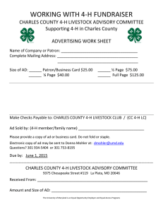 WORKING WITH 4-H FUNDRAISER