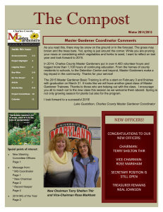 The Compost Master Gardener Coordinator Comments Winter 2014/2015 Inside this issue: