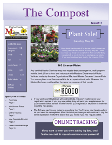 The Compost Plant Sale! Spring 2014 Saturday, May 10