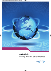 A Guide to Writing World Class Standards