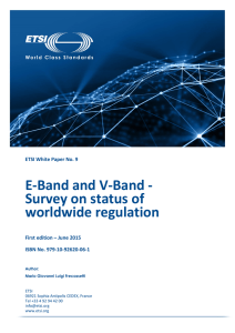 E-Band and V-Band - Survey on status of worldwide regulation