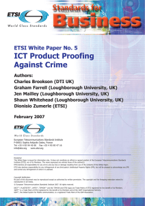 ICT Product Proofing Against Crime ETSI White Paper No. 5