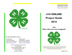 4-H ONLINE Project Guide 2016 4-H