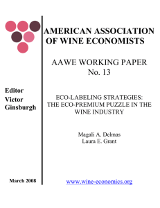 AMERICAN ASSOCIATION OF WINE ECONOMISTS AAWE WORKING PAPER