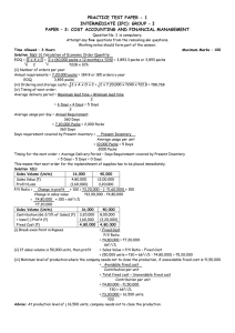 PRACTICE TEST PAPER - 1 INTERMEDIATE (IPC): GROUP – I