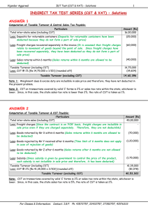 INDIRECT TAX TEST SERIES (CST &amp; VAT) - Solutions ANSWER 1