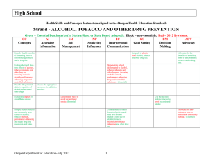 High School  Strand - ALCOHOL, TOBACCO AND OTHER DRUG PREVENTION