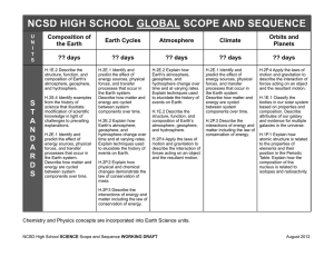 NCSD HIGH SCHOOL GLOBAL SCOPE AND SEQUENCE
