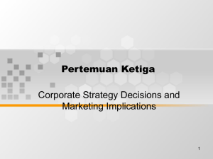 Pertemuan Ketiga Corporate Strategy Decisions and Marketing Implications 1