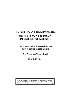 UNIVERSITY OF PENNSYLVANIA INSTITUTE FOR RESEARCH IN COGNITIVE SCIENCE