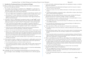 I.  Introduction: Fundamental Issues in Constitutional Design rather than revolutions.