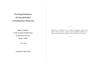 Perfecting Parliament: the Peaceful Path to of Parliamentary Democracy