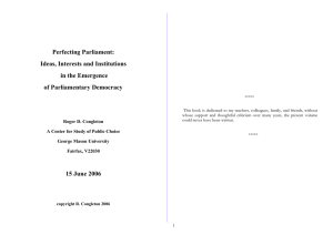 Perfecting Parliament: Ideas, Interests and Institutions in the Emergence of Parliamentary Democracy