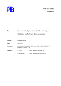 Guideline for Software Documentation PTB-RSE-D3.0E 2005-09-12