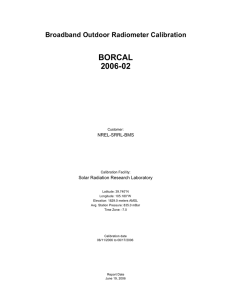 BORCAL 2006-02 Broadband Outdoor Radiometer Calibration NREL-SRRL-BMS
