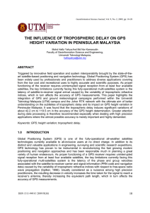 THE INFLUENCE OF TROPOSPHERIC DELAY ON GPS