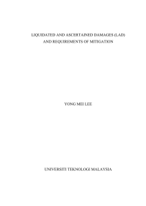 LIQUIDATED AND ASCERTAINED DAMAGES (LAD) AND REQUIREMENTS OF MITIGATION YONG MEI LEE