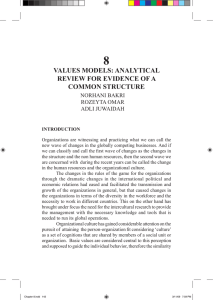 8 VALUES MODELS: ANALYTICAL REVIEW FOR EVIDENCE OF A COMMON STRUCTURE