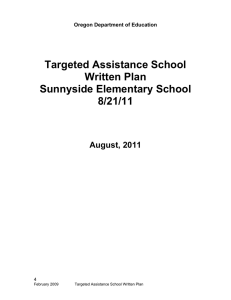 Targeted Assistance School Written Plan Sunnyside Elementary School 8/21/11